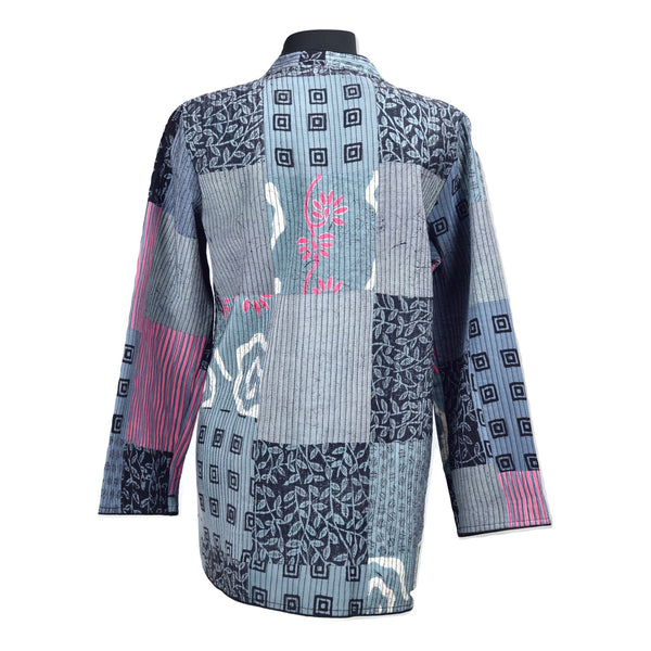 Quilted Silk Vest #8 Steelgray