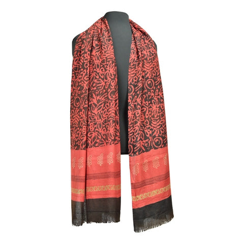 Wool Shawl #13 Raspberry