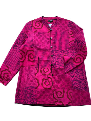 Quilted Silk Vest #45 Magenta