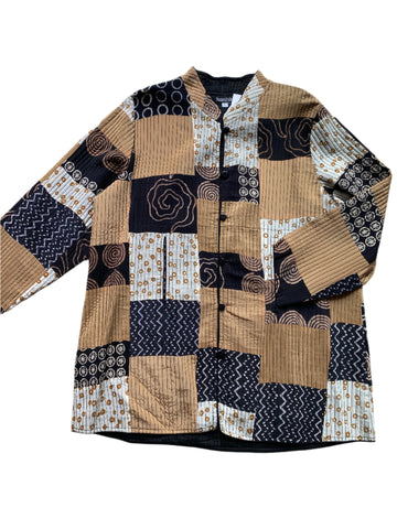 Quilted Silk Vest #13 Rooftop Toffee