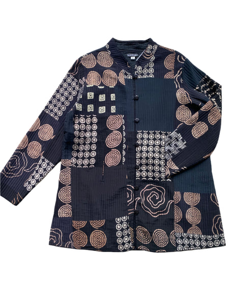 Quilted Silk Vest #27 Black/Ivory