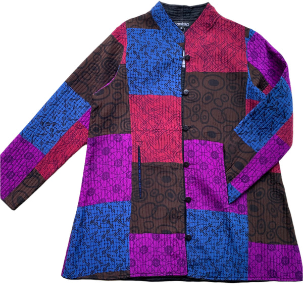 Quilted Silk Vest #32 Berries