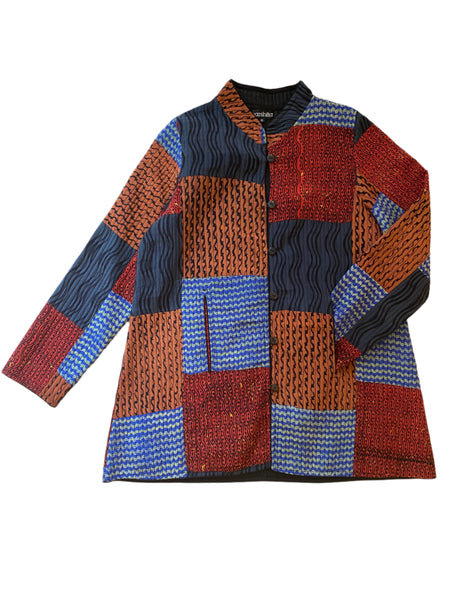 Quilted Silk Vest #65 Midnight Ocean