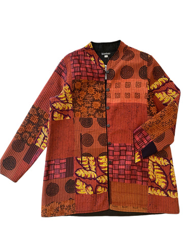 Quilted Silk Vest #69 Rust