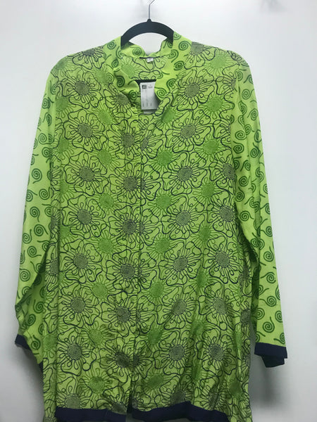 Long Shirt Lime Green Flora