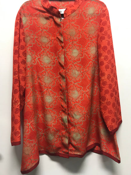 Long Shirt Crimson Flora