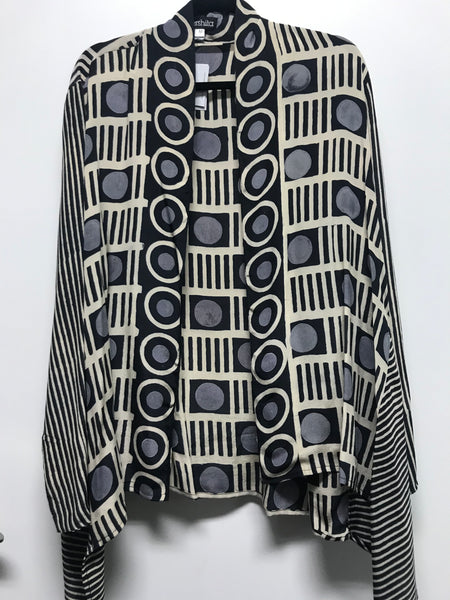 Kimono Jacket #32 Black/Ivory/Gray