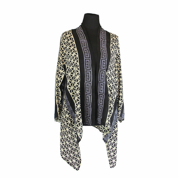 Kimono Jacket #22 Black/Ivory/Gray