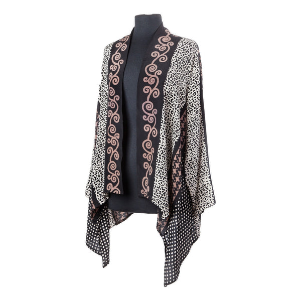 Kimono Jacket #23 Black/Ivory/Beige