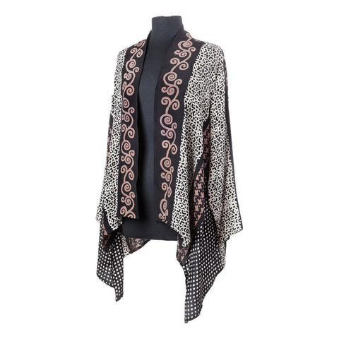 Kimono Jacket #23 Black/Ivory/Beige