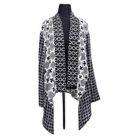 Kimono Jacket #25 Black/Ivory/Gray