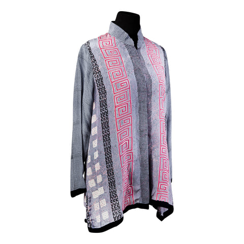 Long Shirt Steel Gray Grid